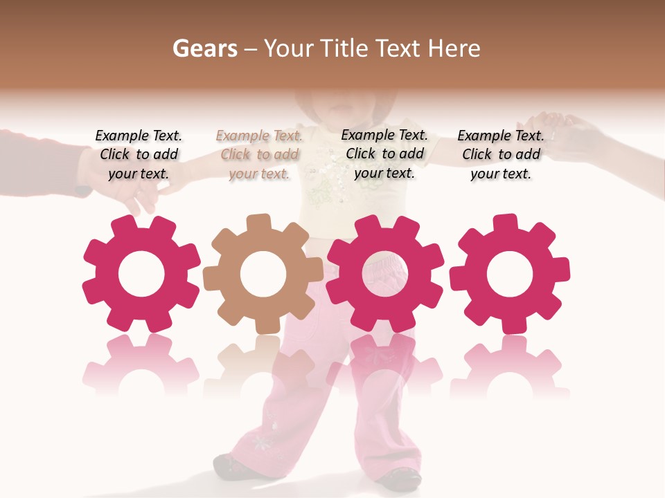 Child Holding Parents Hands, Isolated PowerPoint Template