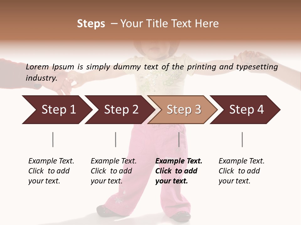 Child Holding Parents Hands, Isolated PowerPoint Template