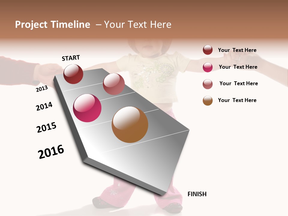 Child Holding Parents Hands, Isolated PowerPoint Template