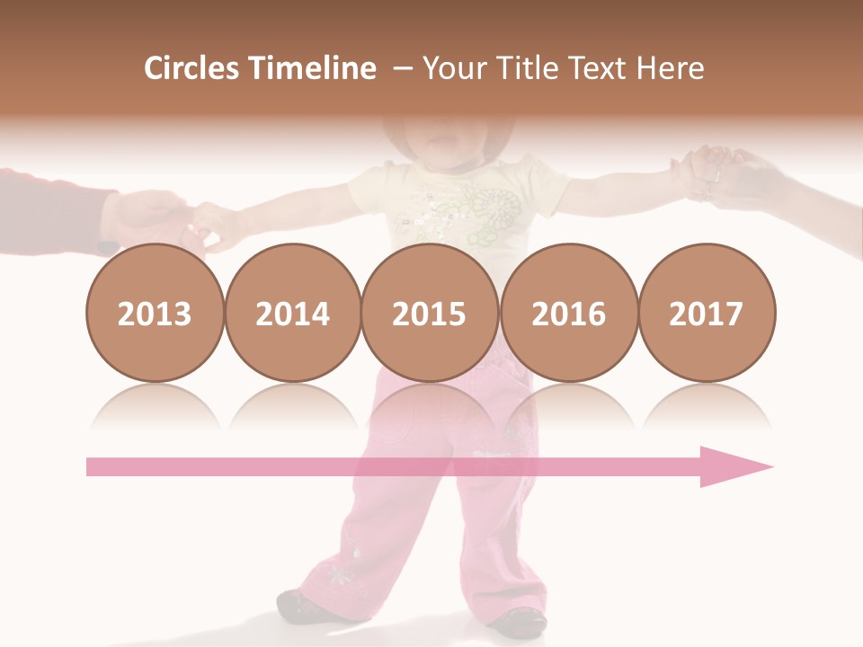 Child Holding Parents Hands, Isolated PowerPoint Template