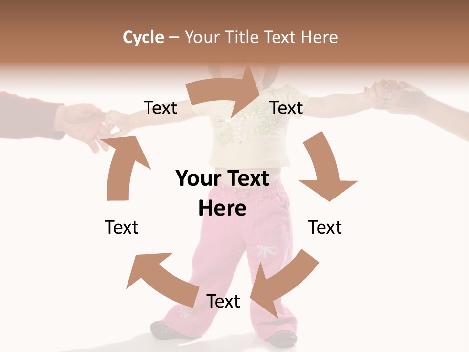 Child Holding Parents Hands, Isolated PowerPoint Template