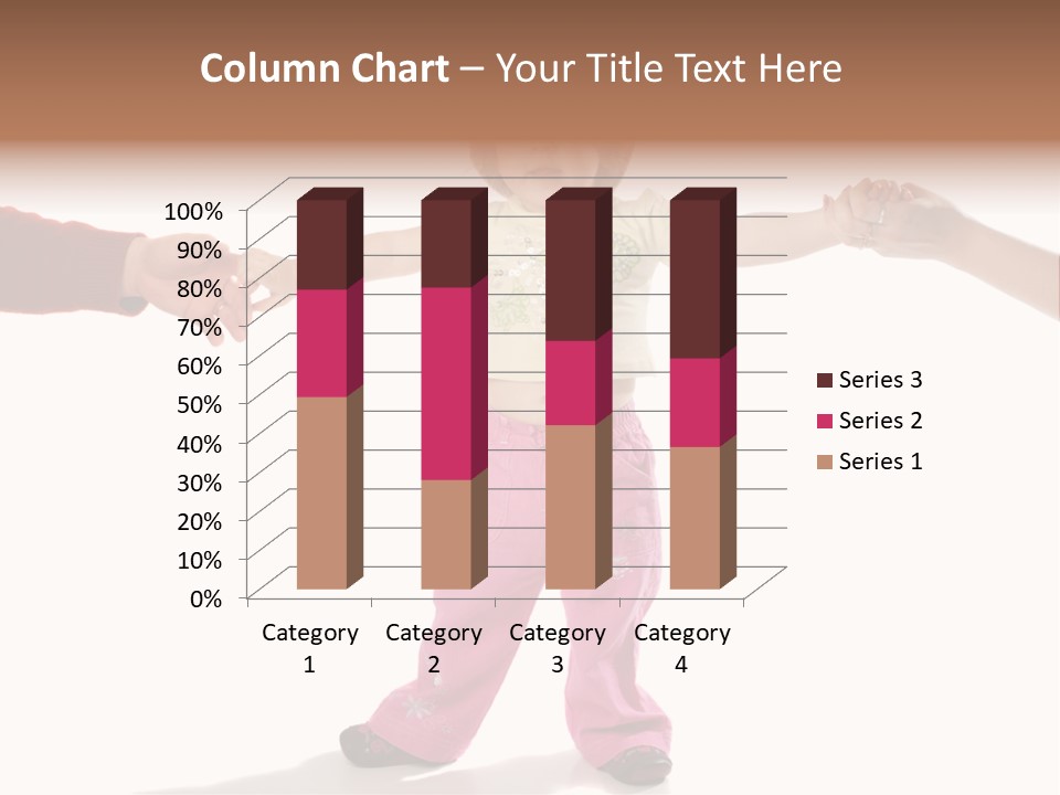 Child Holding Parents Hands, Isolated PowerPoint Template