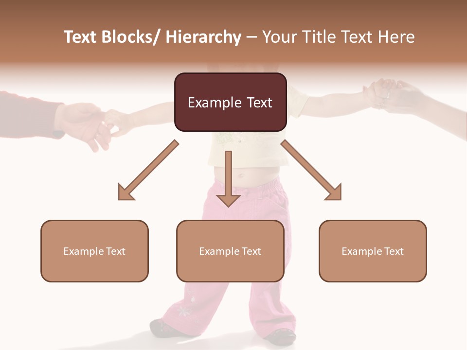 Child Holding Parents Hands, Isolated PowerPoint Template