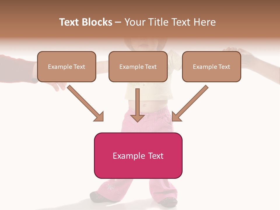 Child Holding Parents Hands, Isolated PowerPoint Template