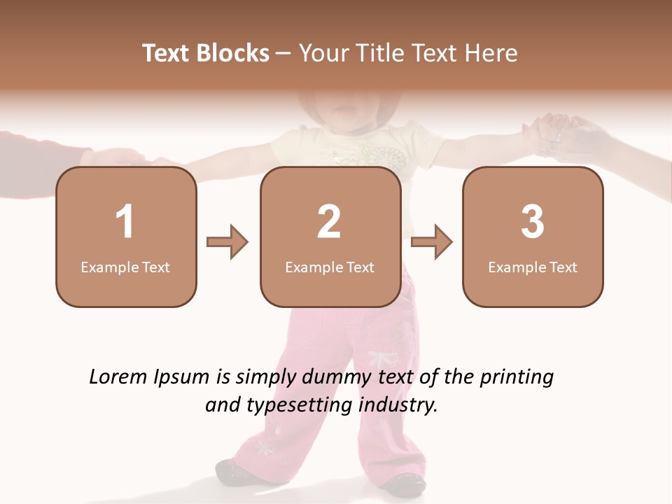 Child Holding Parents Hands, Isolated PowerPoint Template