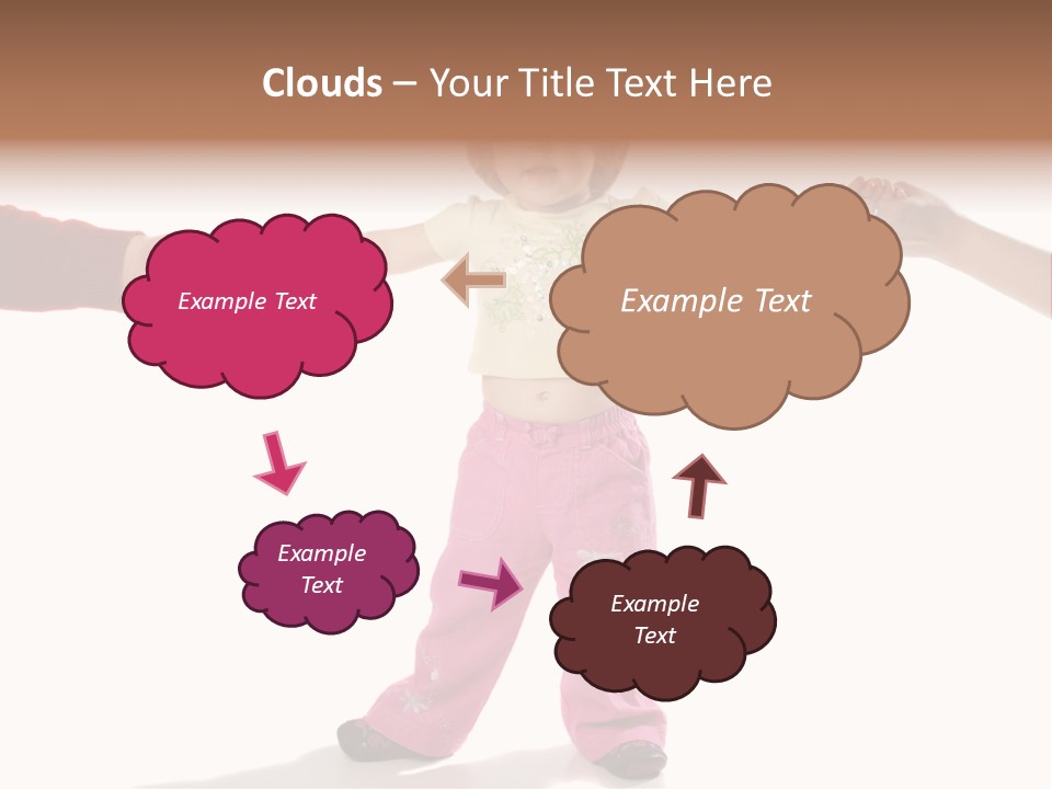 Child Holding Parents Hands, Isolated PowerPoint Template