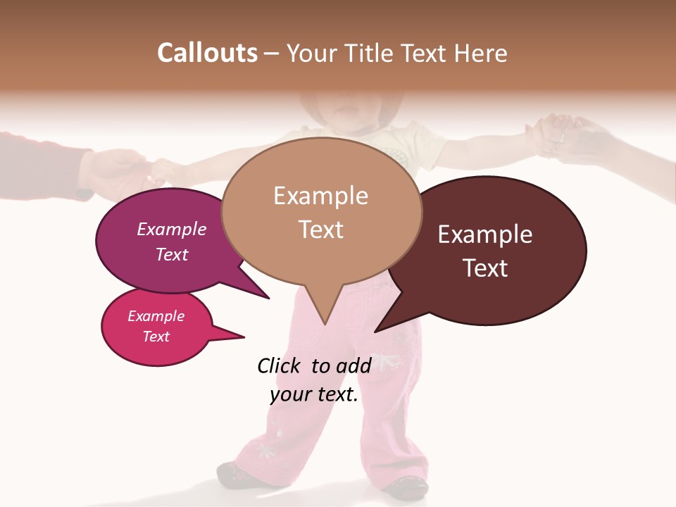 Child Holding Parents Hands, Isolated PowerPoint Template