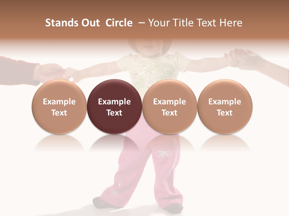 Child Holding Parents Hands, Isolated PowerPoint Template