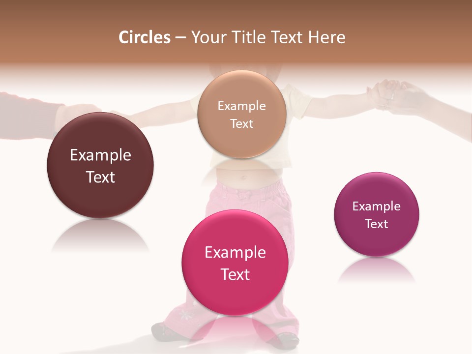 Child Holding Parents Hands, Isolated PowerPoint Template