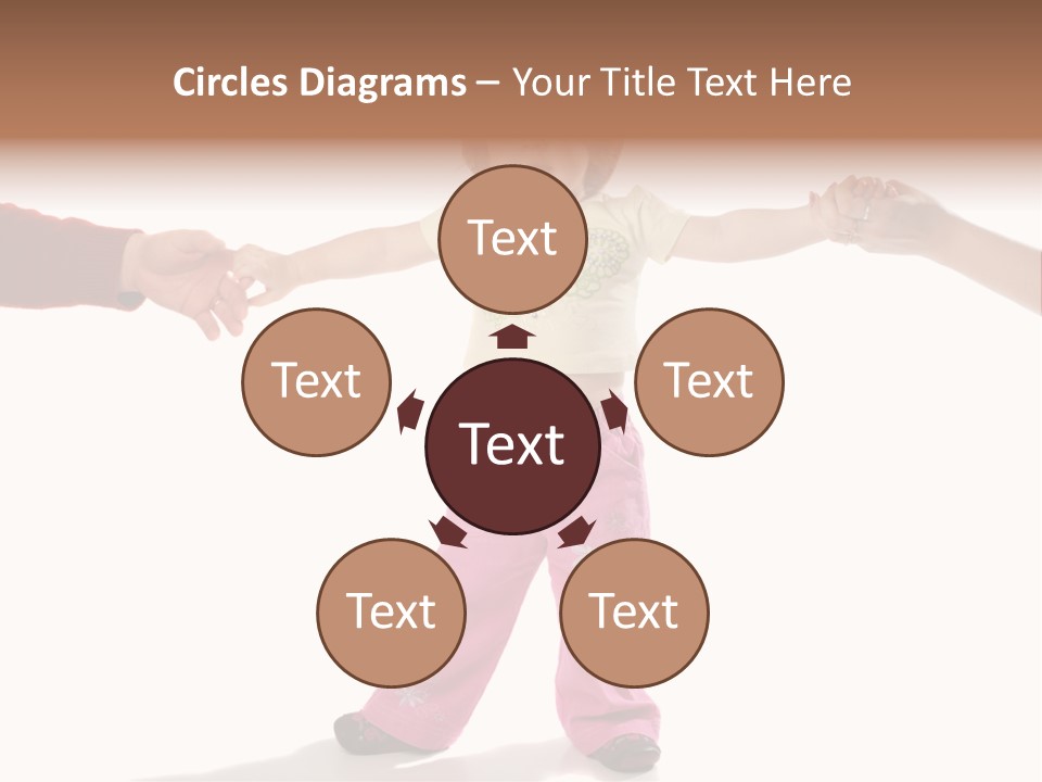 Child Holding Parents Hands, Isolated PowerPoint Template