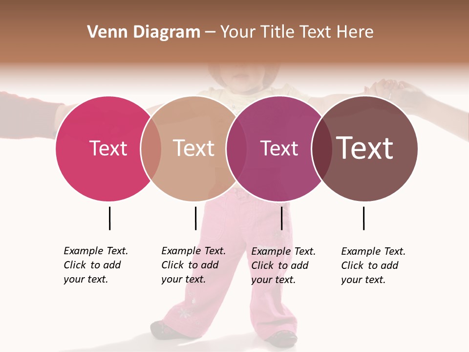 Child Holding Parents Hands, Isolated PowerPoint Template