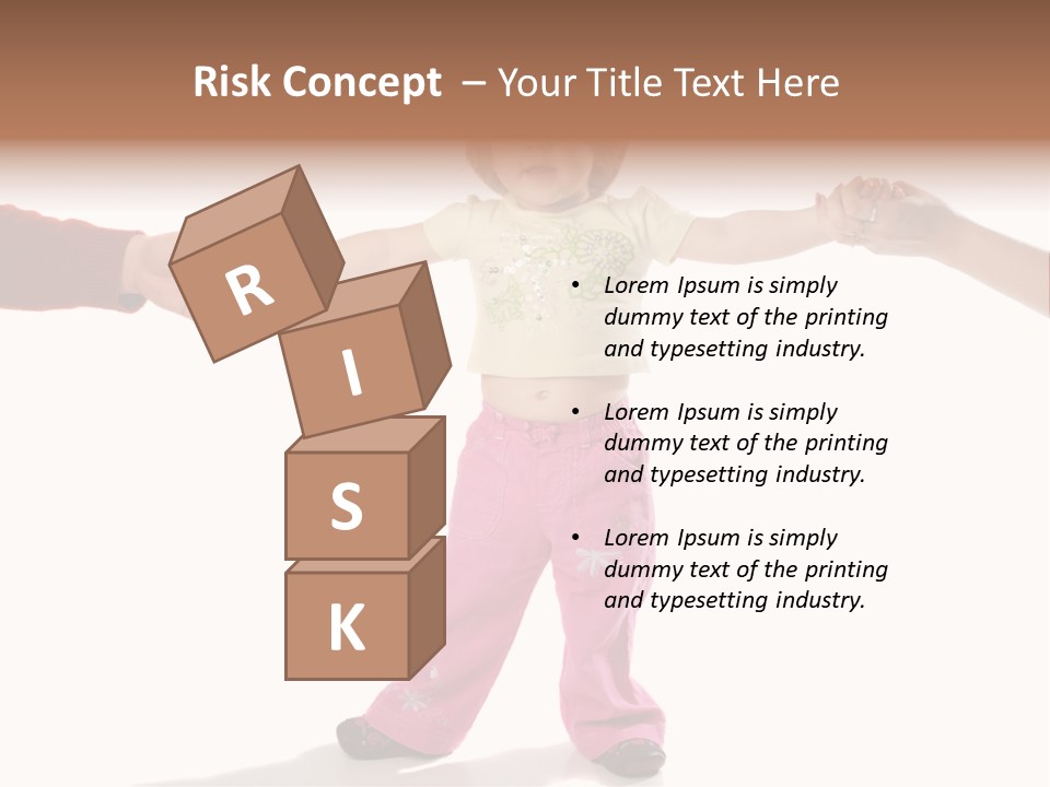 Child Holding Parents Hands, Isolated PowerPoint Template