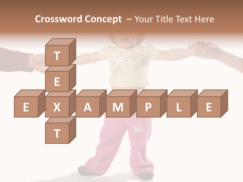 Child Holding Parents Hands, Isolated PowerPoint Template