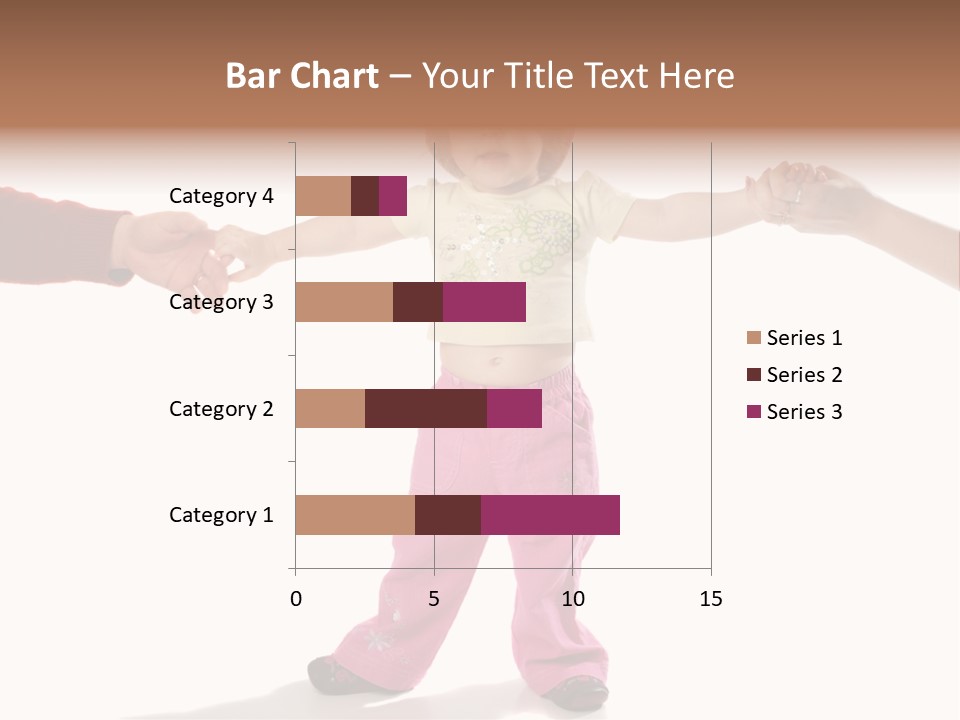 Child Holding Parents Hands, Isolated PowerPoint Template