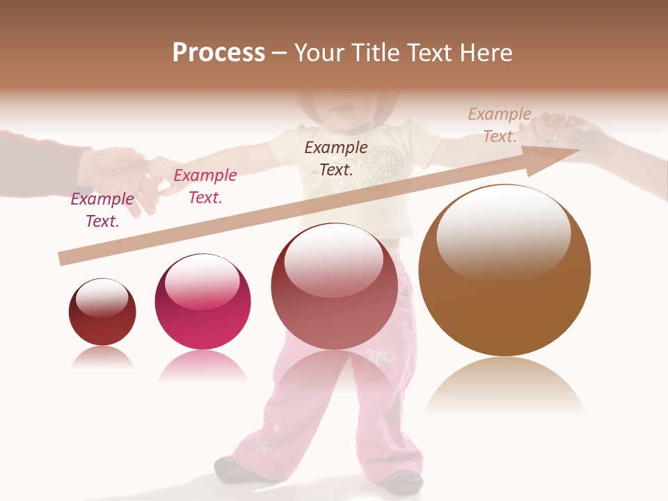 Child Holding Parents Hands, Isolated PowerPoint Template