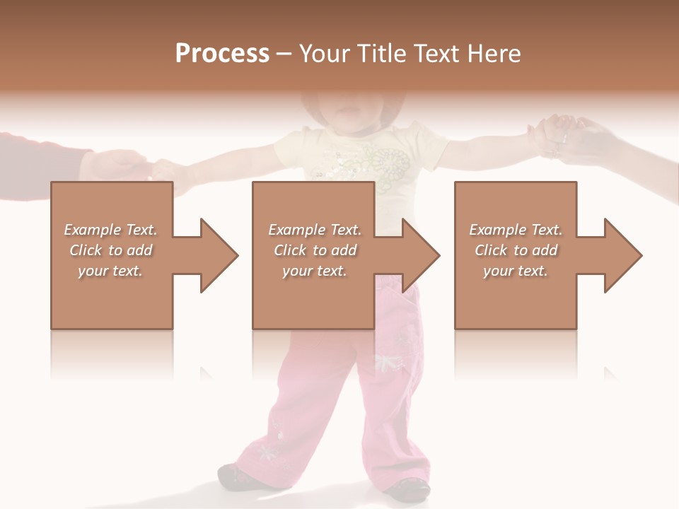 Child Holding Parents Hands, Isolated PowerPoint Template