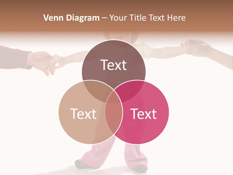 Child Holding Parents Hands, Isolated PowerPoint Template