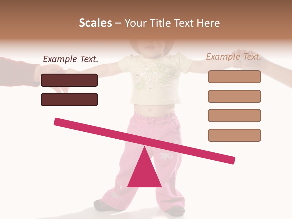 Child Holding Parents Hands, Isolated PowerPoint Template