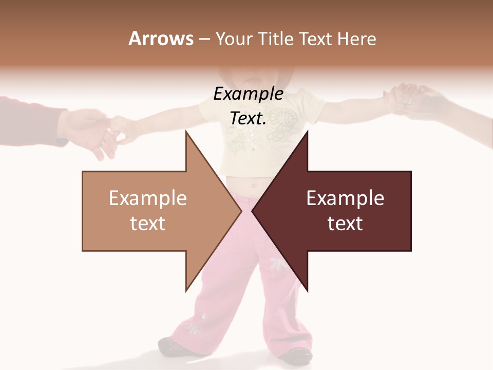 Child Holding Parents Hands, Isolated PowerPoint Template