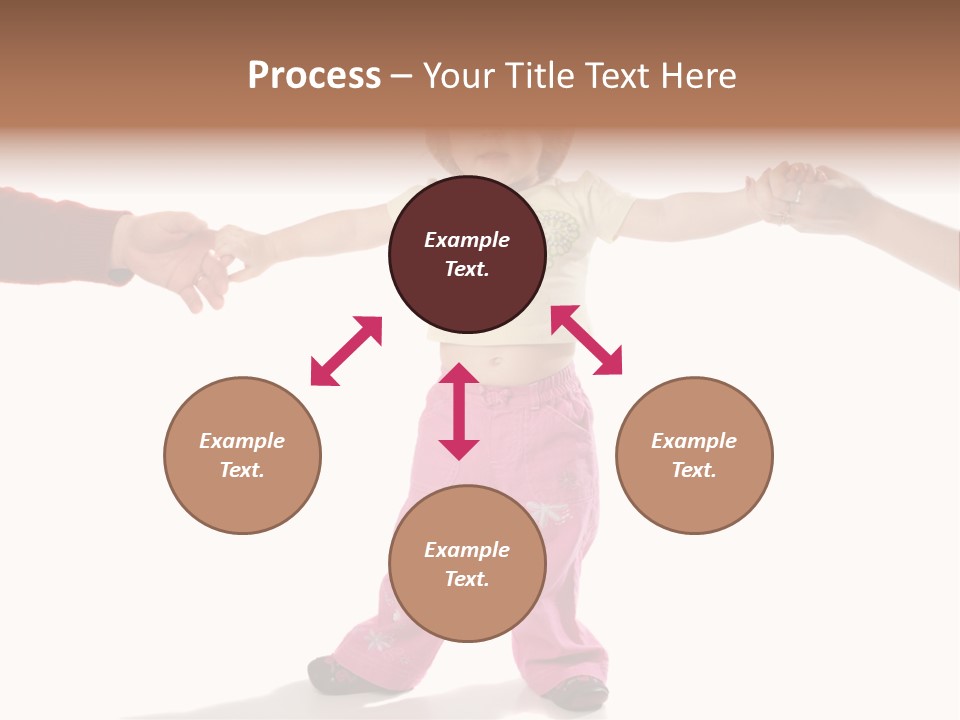 Child Holding Parents Hands, Isolated PowerPoint Template