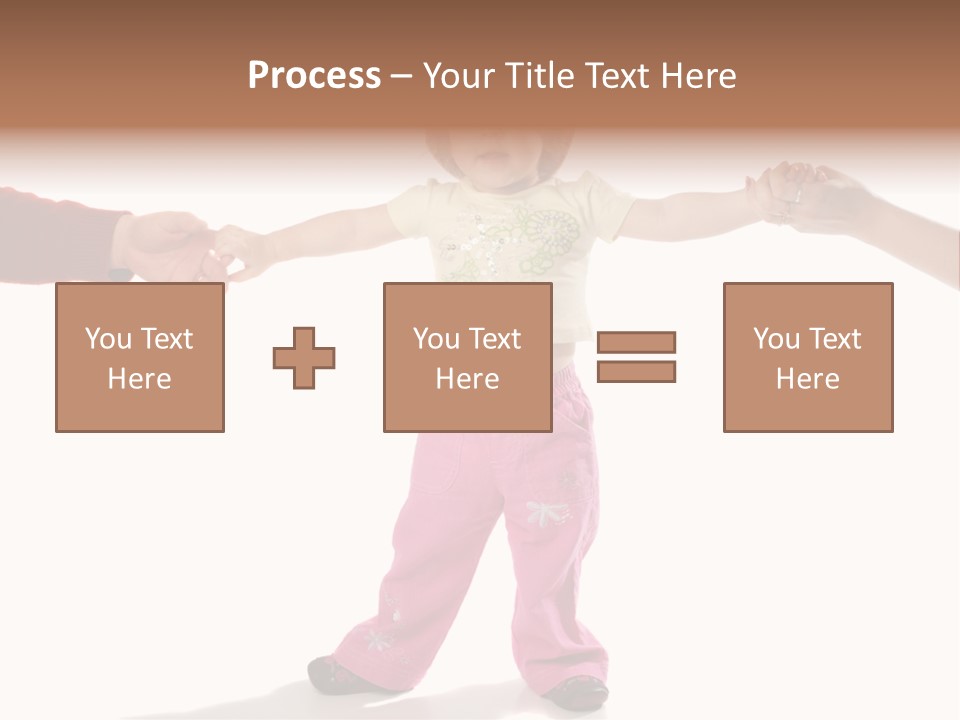 Child Holding Parents Hands, Isolated PowerPoint Template
