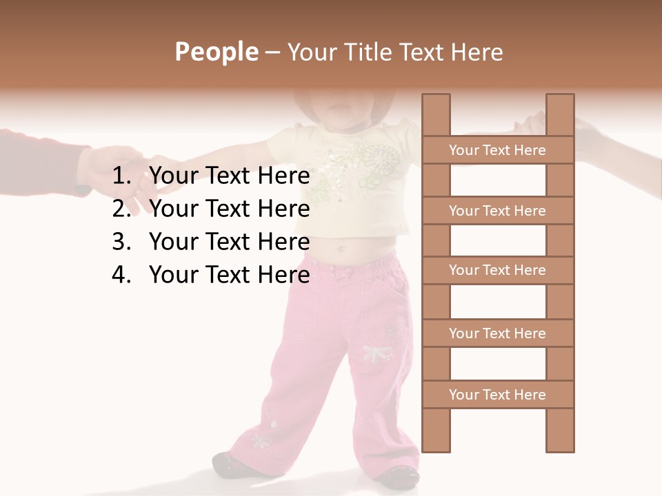 Child Holding Parents Hands, Isolated PowerPoint Template