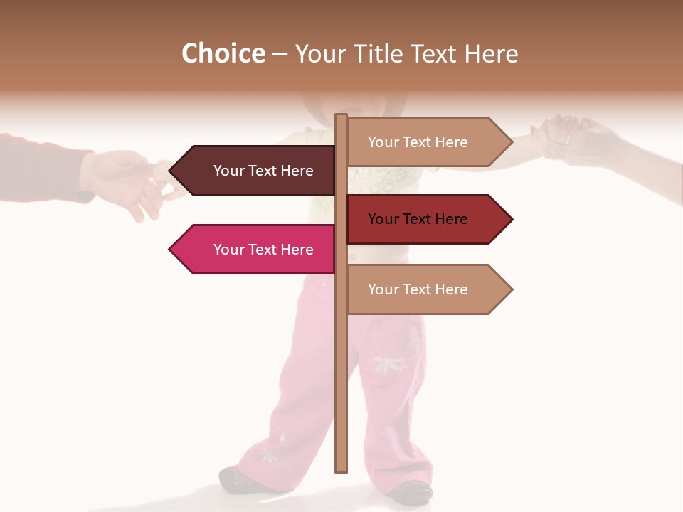 Child Holding Parents Hands, Isolated PowerPoint Template