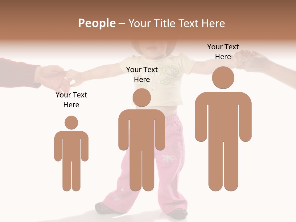Child Holding Parents Hands, Isolated PowerPoint Template