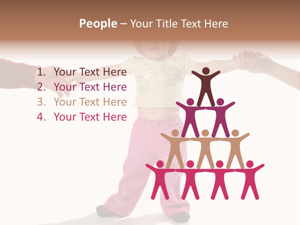 Child Holding Parents Hands, Isolated PowerPoint Template