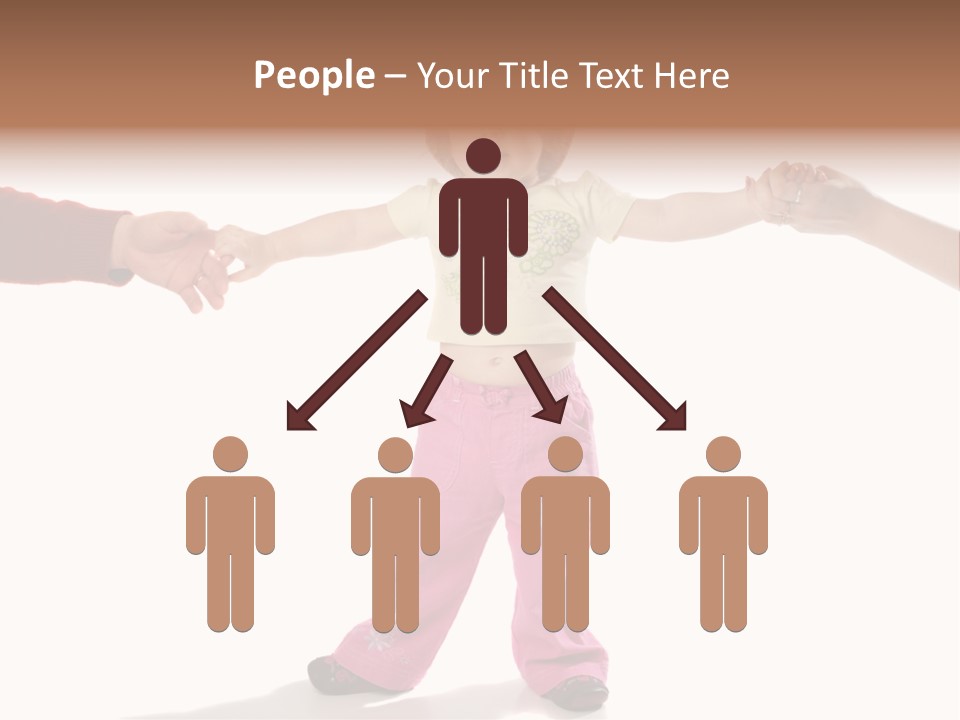 Child Holding Parents Hands, Isolated PowerPoint Template