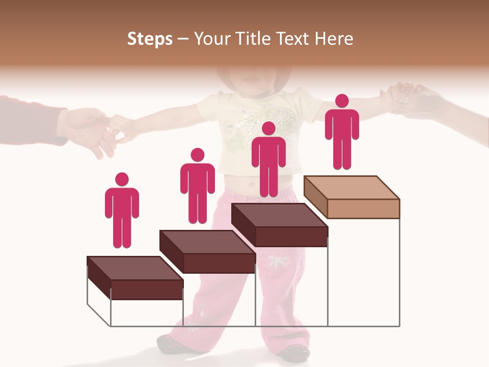 Child Holding Parents Hands, Isolated PowerPoint Template