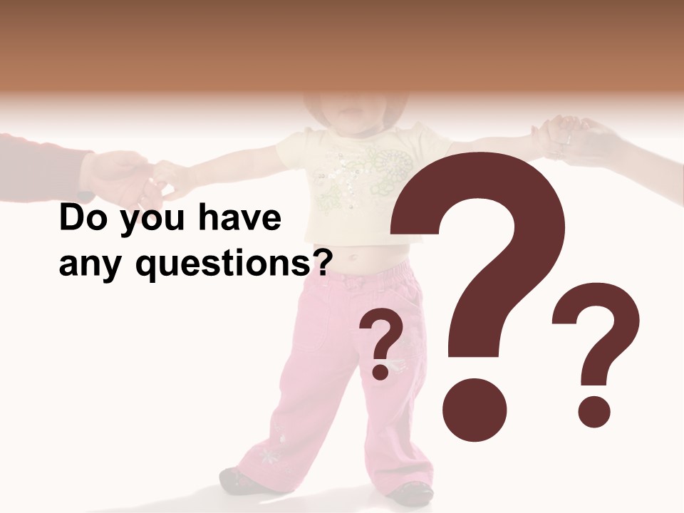 Child Holding Parents Hands, Isolated PowerPoint Template