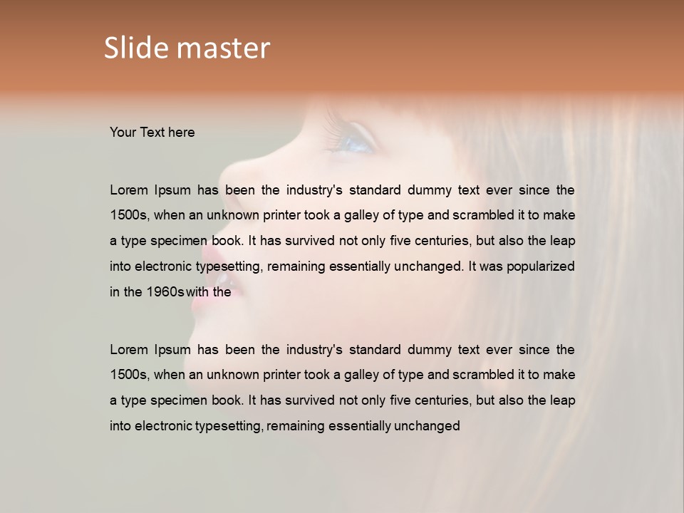 Thoughtful Little Girl PowerPoint Template