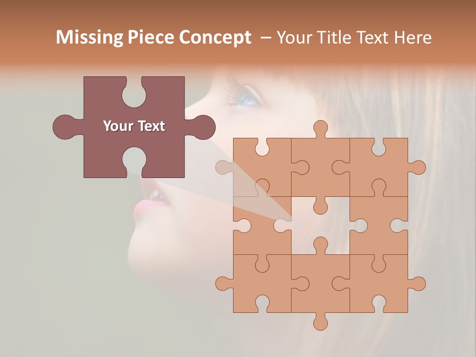 Thoughtful Little Girl PowerPoint Template