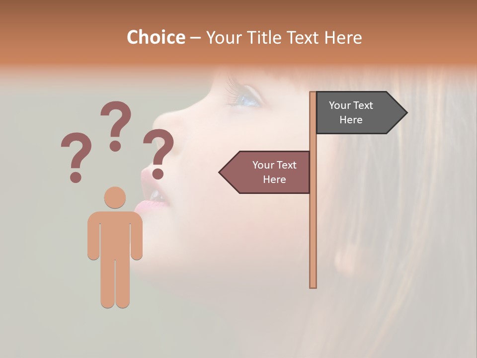 Thoughtful Little Girl PowerPoint Template