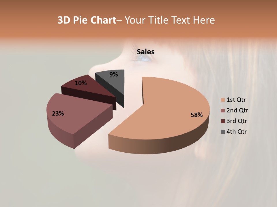 Thoughtful Little Girl PowerPoint Template