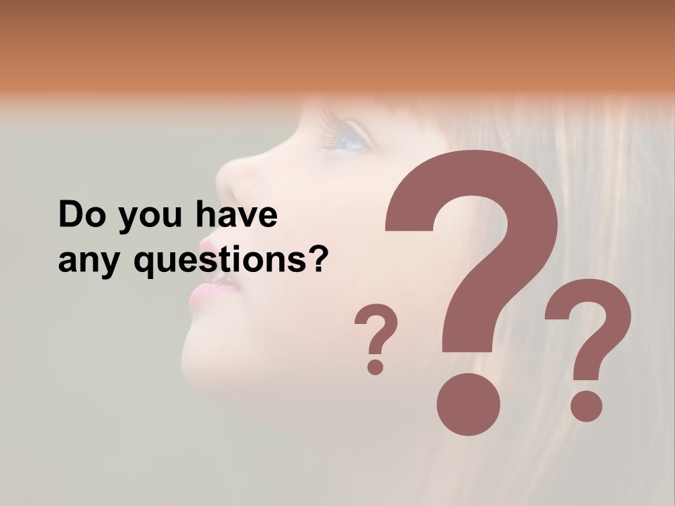 Thoughtful Little Girl PowerPoint Template