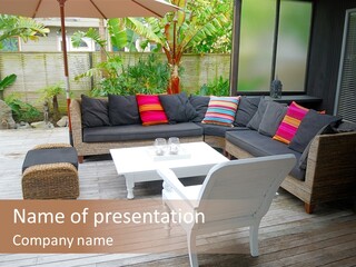 Stylish Outdoor Terrace PowerPoint Template