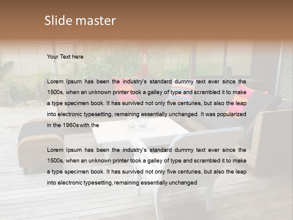 Stylish Outdoor Terrace PowerPoint Template