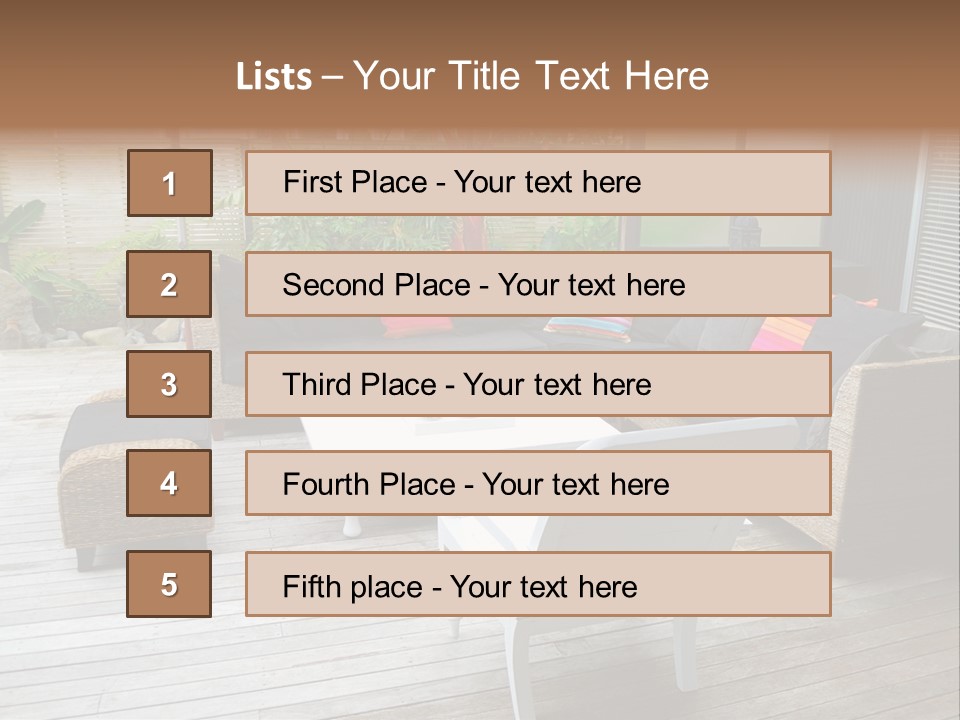 Stylish Outdoor Terrace PowerPoint Template