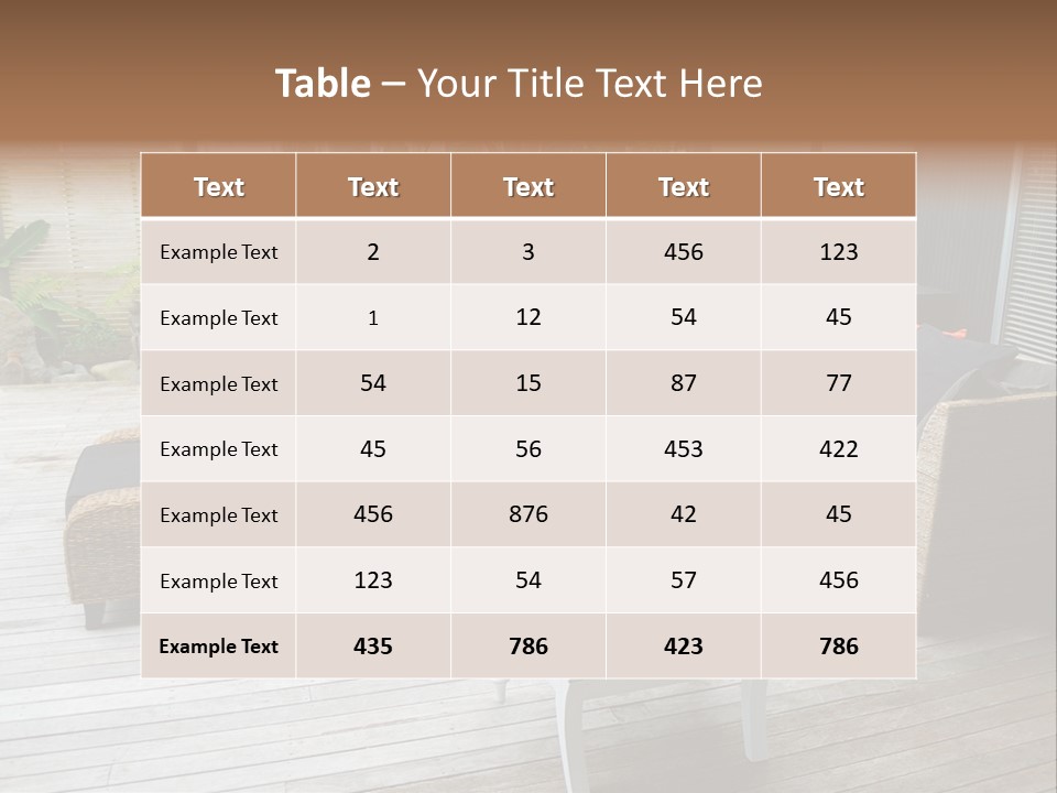 Stylish Outdoor Terrace PowerPoint Template