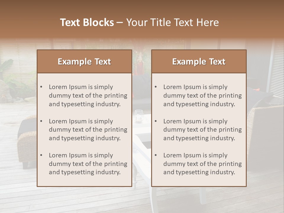 Stylish Outdoor Terrace PowerPoint Template