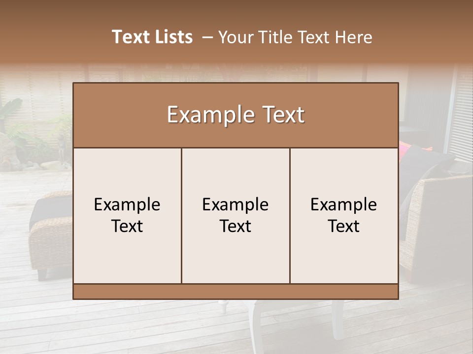 Stylish Outdoor Terrace PowerPoint Template