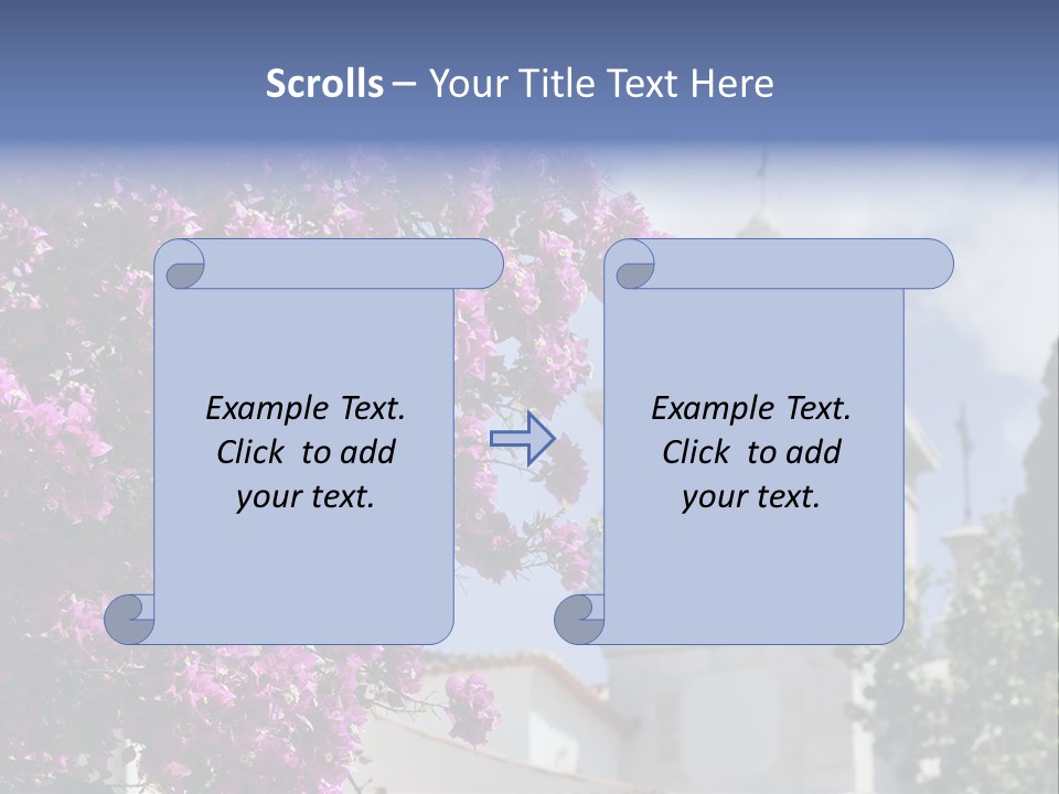 Bougainvillea On A Background Of A Bell-Tower Of A Cathedral, Lisbon, Portugal PowerPoint Template