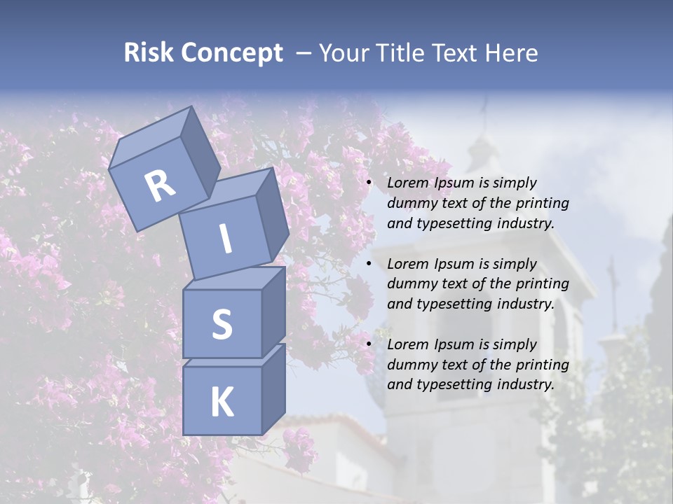 Bougainvillea On A Background Of A Bell-Tower Of A Cathedral, Lisbon, Portugal PowerPoint Template