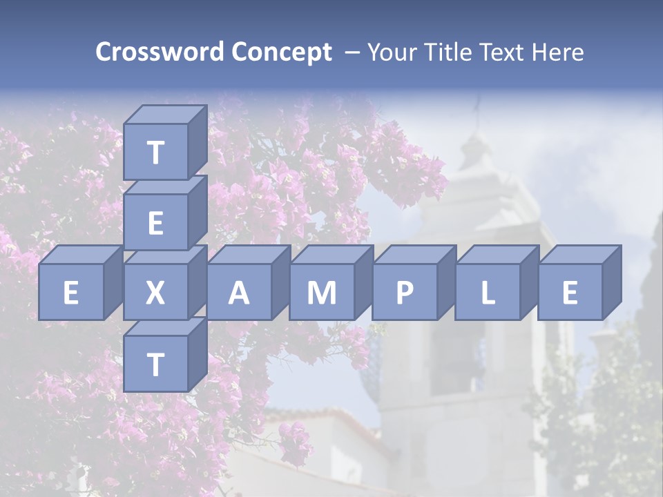 Bougainvillea On A Background Of A Bell-Tower Of A Cathedral, Lisbon, Portugal PowerPoint Template