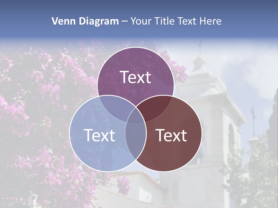 Bougainvillea On A Background Of A Bell-Tower Of A Cathedral, Lisbon, Portugal PowerPoint Template