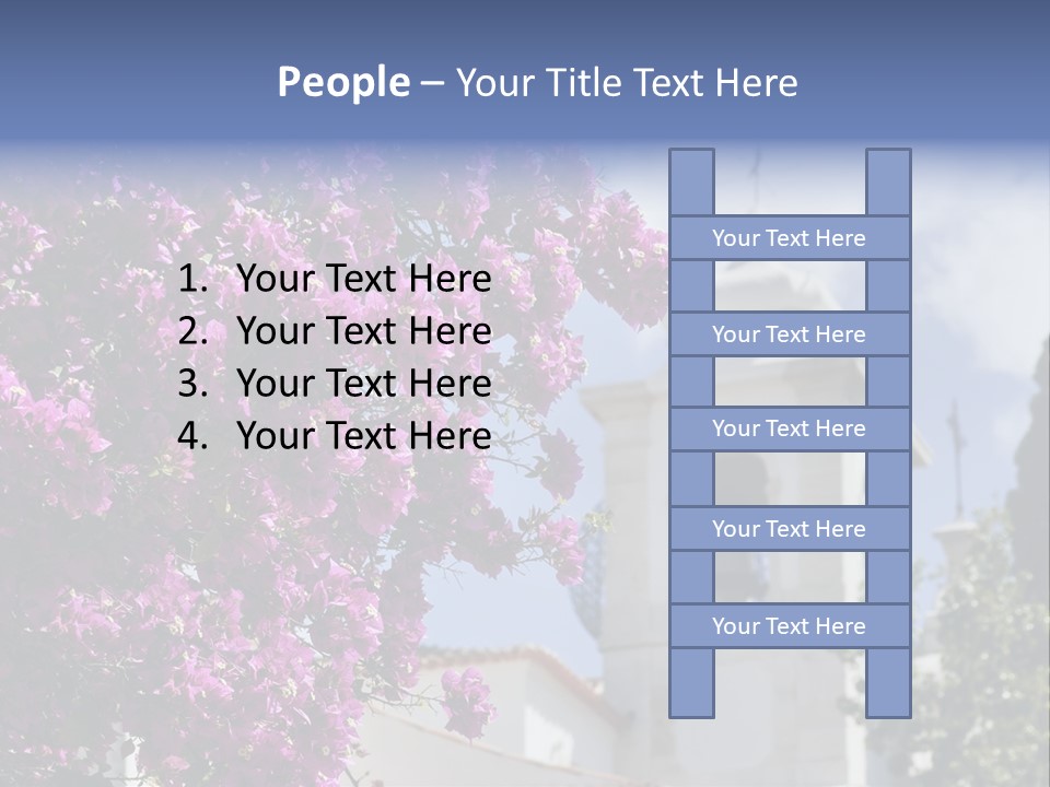 Bougainvillea On A Background Of A Bell-Tower Of A Cathedral, Lisbon, Portugal PowerPoint Template