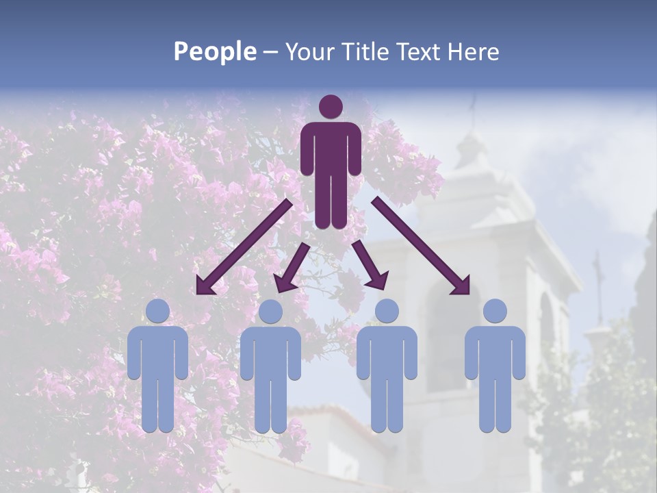 Bougainvillea On A Background Of A Bell-Tower Of A Cathedral, Lisbon, Portugal PowerPoint Template