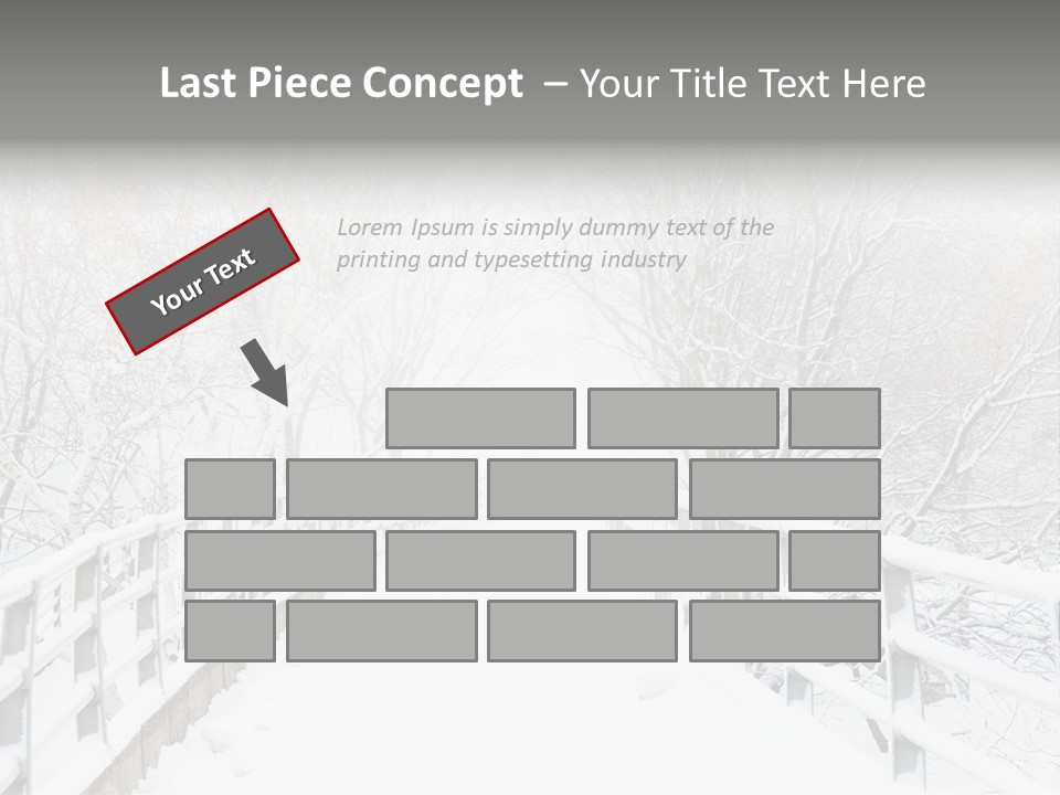 Snow Covered Footbridge On A Foggy Winter Day PowerPoint Template